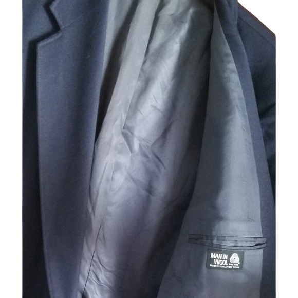 Bristol‎ House Men's Navy Wool Blend Blazer Jacket Classic Fit Two Button